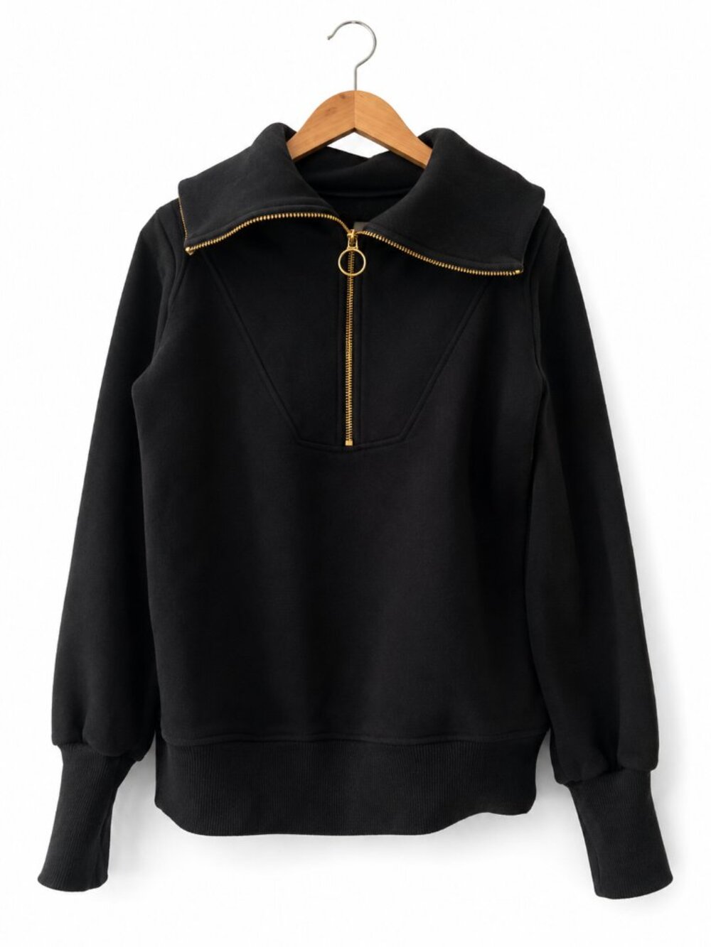 Varley Vine Half Zip Black Ribbed Knit Pullover Sweater Sz XXS
